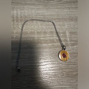 😍Reversible LV Pendent with Silver-Tone lobster clasp Necklace😍